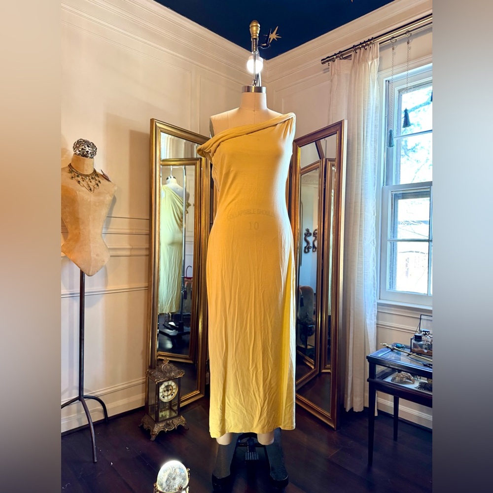 Reformation One-Shoulder Dress in Sunny Yellow